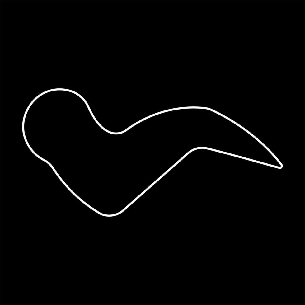 kyckling vinge linje svart vit ikon element vektor