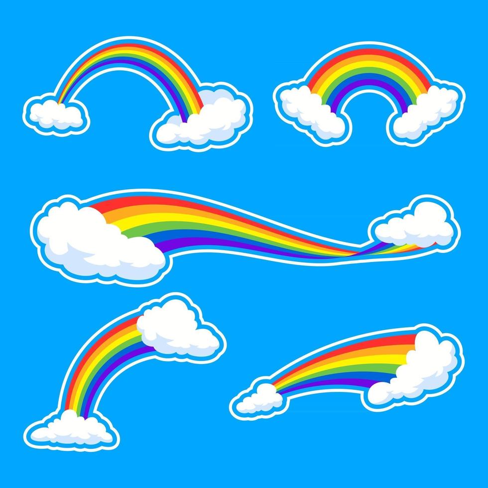 Regenbogenelemente Sticker elements vektor