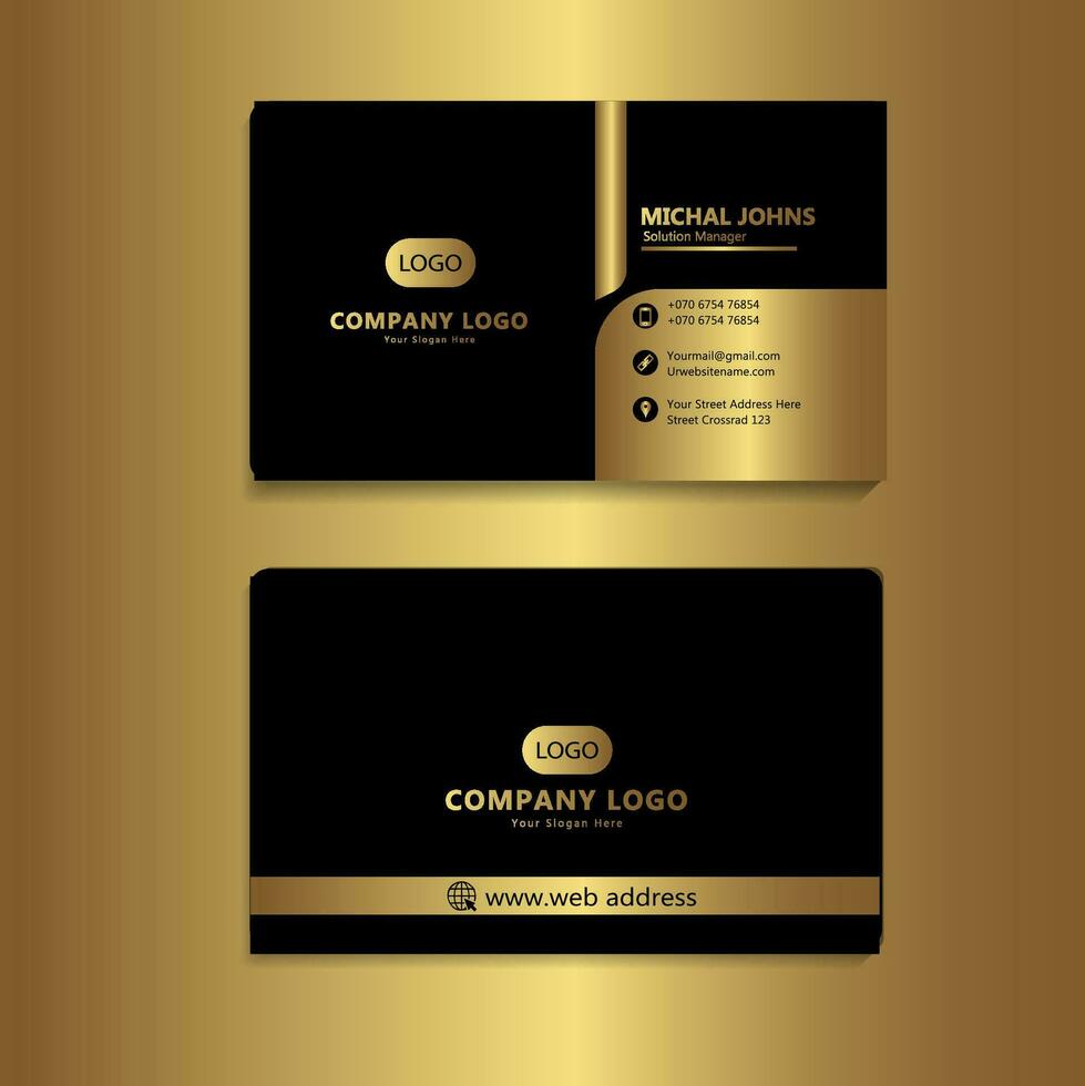 professionell elegant guld folie modern företag kort mall vektor