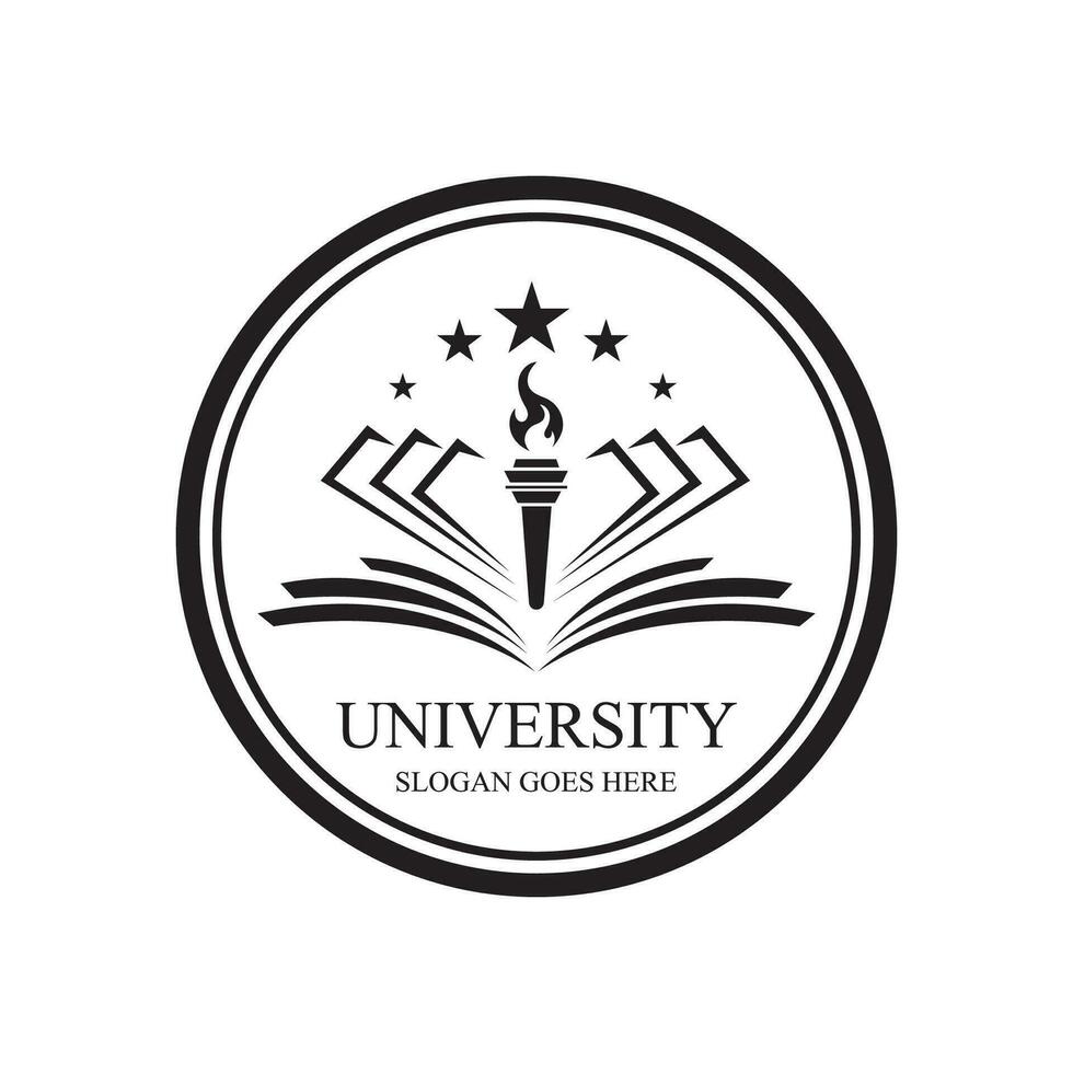 Vektorsymbole für Universitäten und Akademien. Embleme oder Schilde für Hochschulabsolventen in Seefahrtswissenschaften oder Recht. Bänder und Abzeichen von Junggesellenhut, Lorbeerkranz, Vektor-Logo-Vorlage vektor