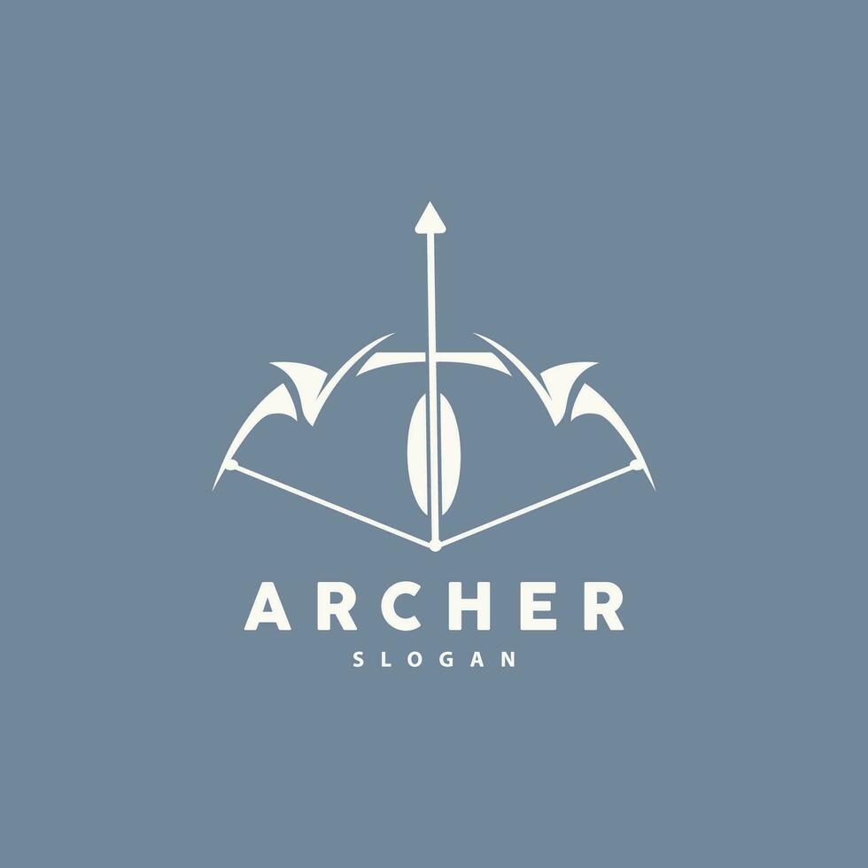archer logotyp, bågskytte pil vektor, elegant enkel minimalistisk design, ikon symbol illustration mall vektor