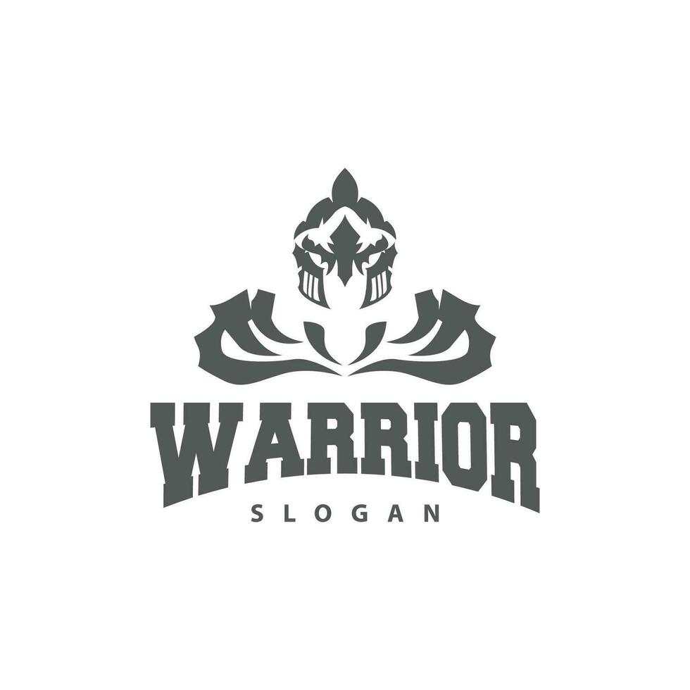 spartansk logotyp, vektor silhuett krigare riddare soldat grekisk, enkel minimalistisk elegant produkt varumärke design