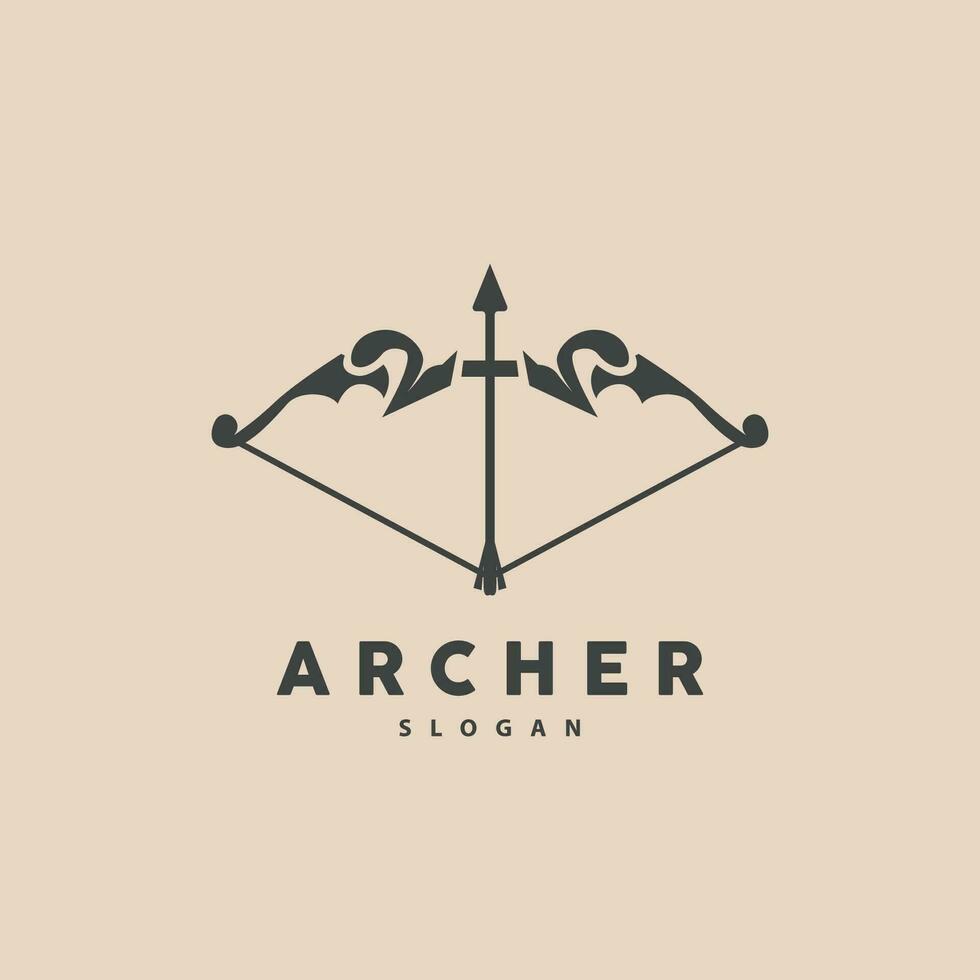 archer logotyp, bågskytte pil vektor, elegant enkel minimalistisk design, ikon symbol illustration mall vektor