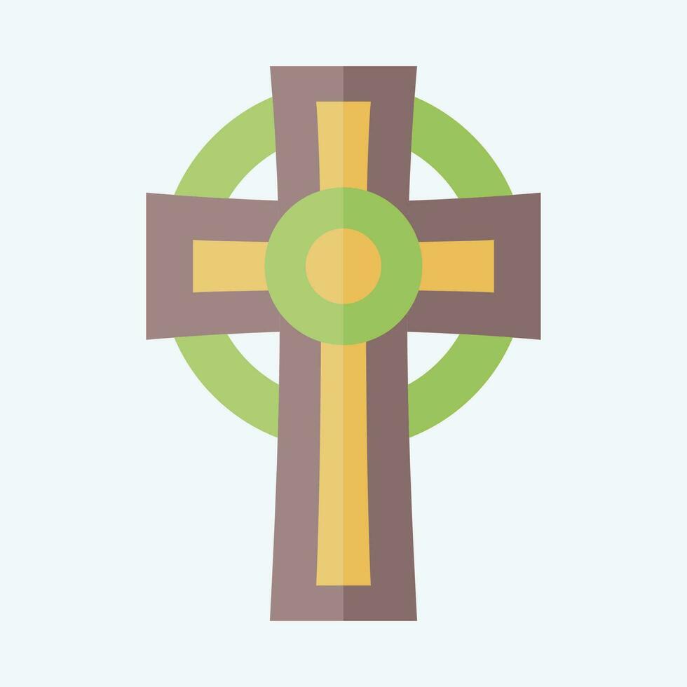 Symbol Kreuz. verbunden zu keltisch Symbol. eben Stil. einfach Design editierbar. einfach Illustration vektor