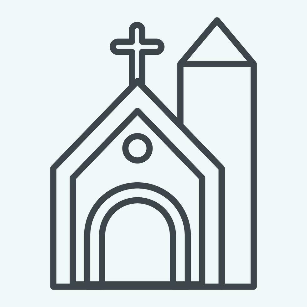 Symbol Kirche. verbunden zu keltisch Symbol. Linie Stil. einfach Design editierbar. einfach Illustration vektor