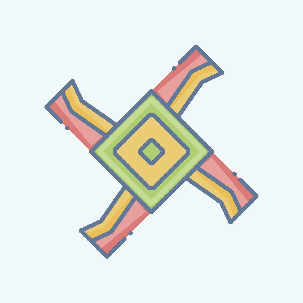 ikon brigid korsa. relaterad till celtic symbol. klotter stil. enkel design redigerbar. enkel illustration vektor