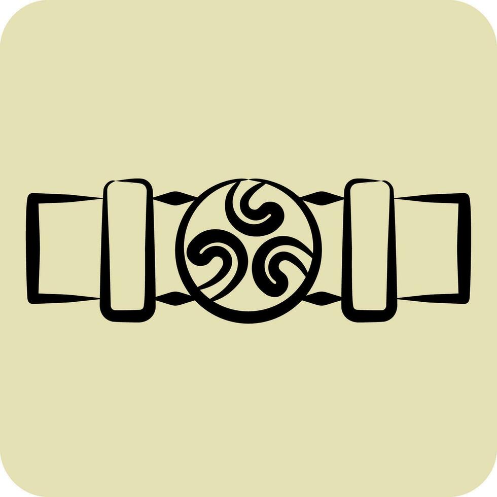 ikon bälte. relaterad till celtic symbol. hand dragen stil. enkel design redigerbar. enkel illustration vektor