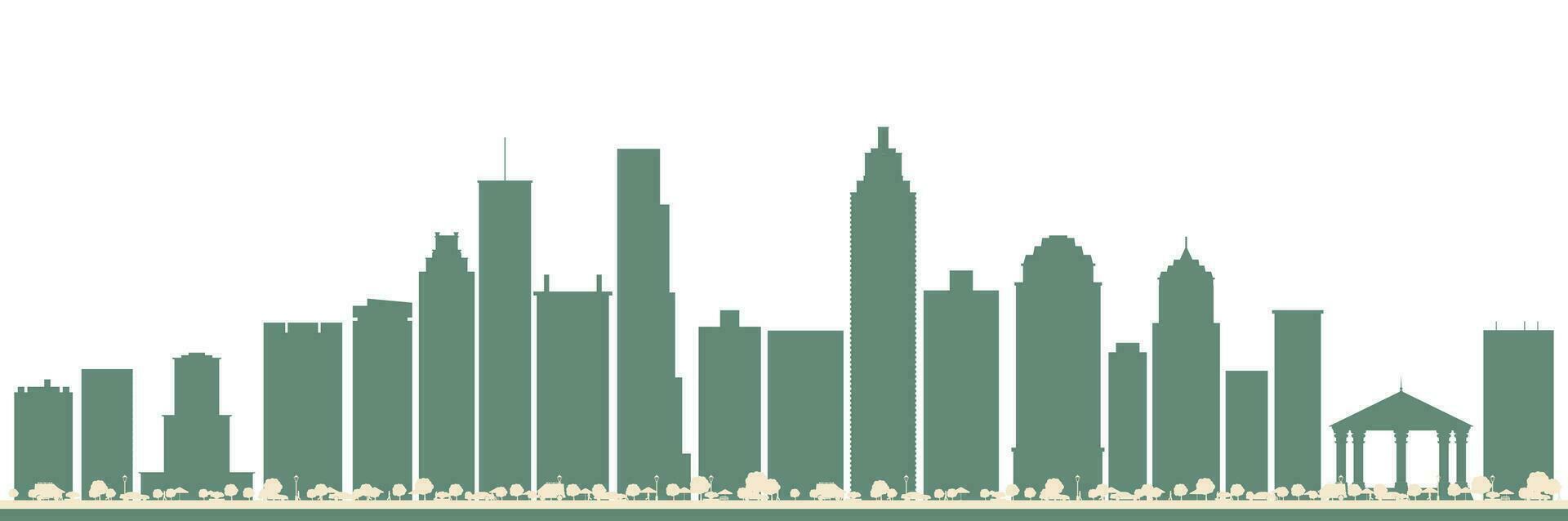 abstrakt Atlanta USA Stadt Horizont mit Farbe Gebäude. vektor
