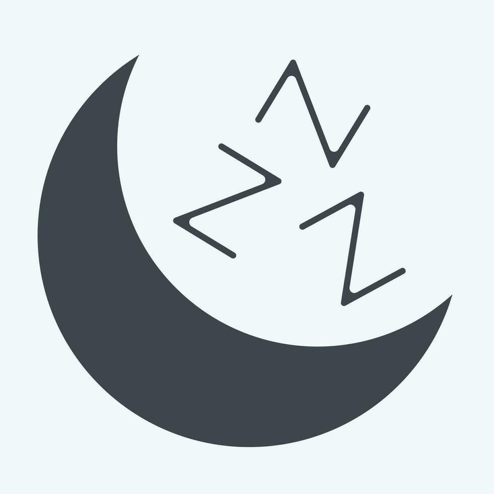 ikon sömn humör. relaterad till luft konditionering symbol. glyf stil. enkel design redigerbar. enkel illustration vektor