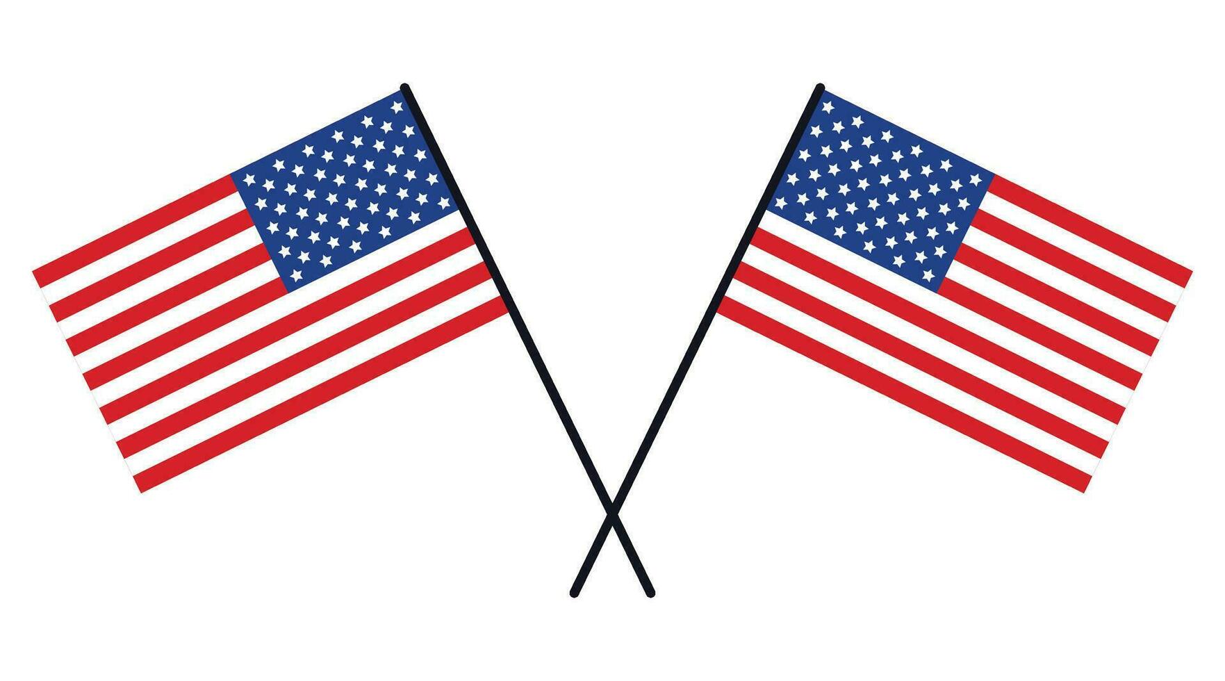 amerikan korsade flaggor vektor illustration isolerat på vit