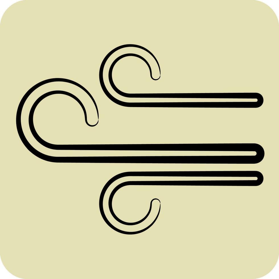 Symbol Luft Fluss. verbunden zu Luft Konditionierung Symbol. Hand gezeichnet Stil. einfach Design editierbar. einfach Illustration vektor