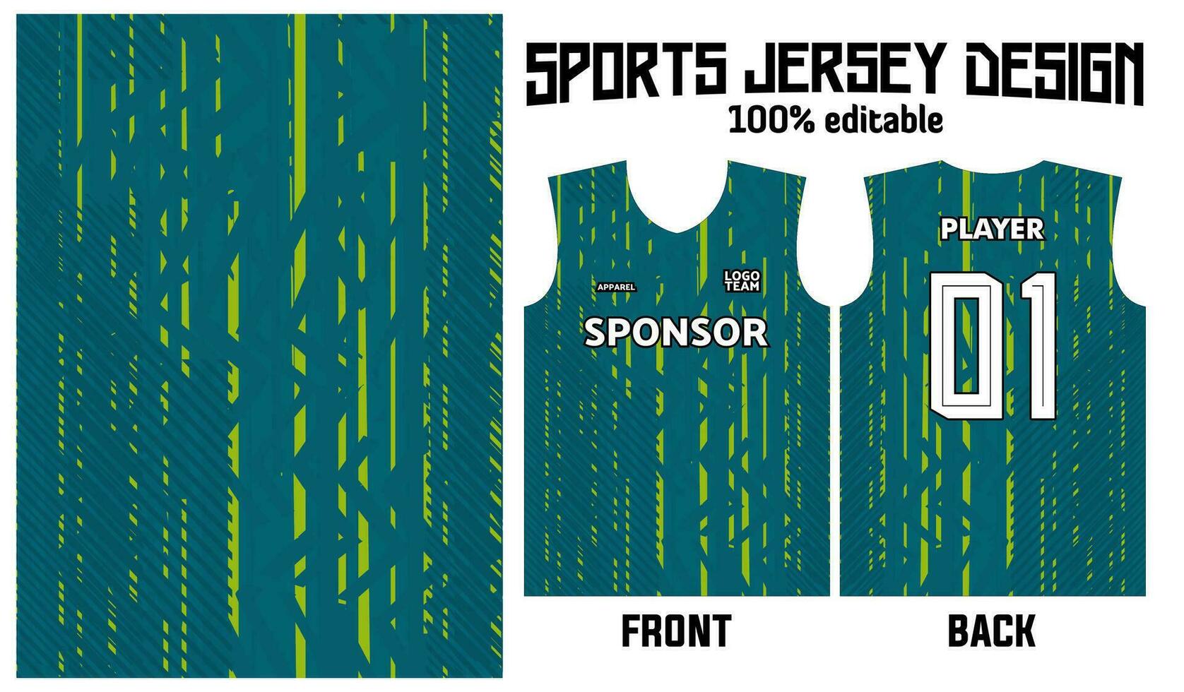 Jersey Design zum Sport Uniform mit abstrakt Grün Muster vektor