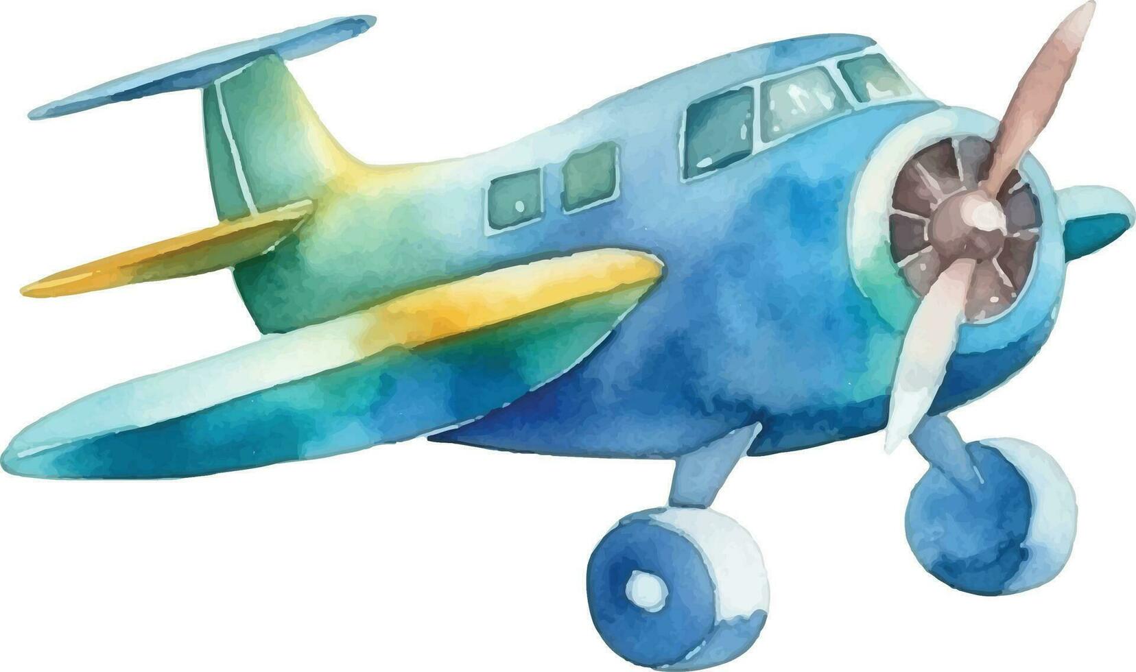 flygplan vattenfärg illustration vektor