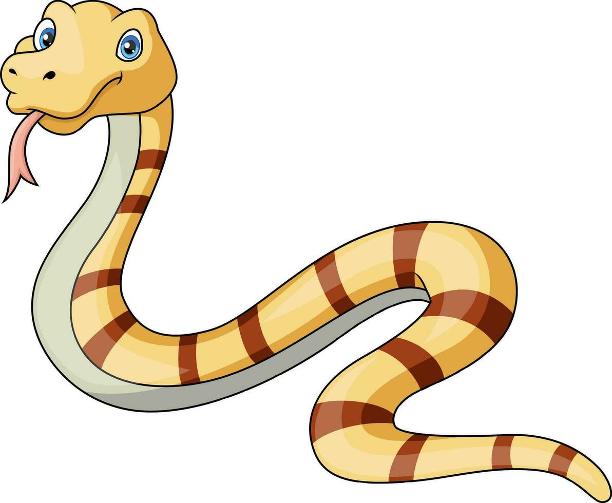 söt orm tecknad serie på vit bakgrund vektor