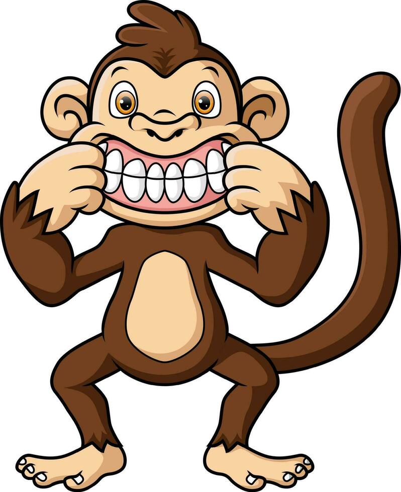 süß Affe Karikatur auf Weiß Hintergrund vektor