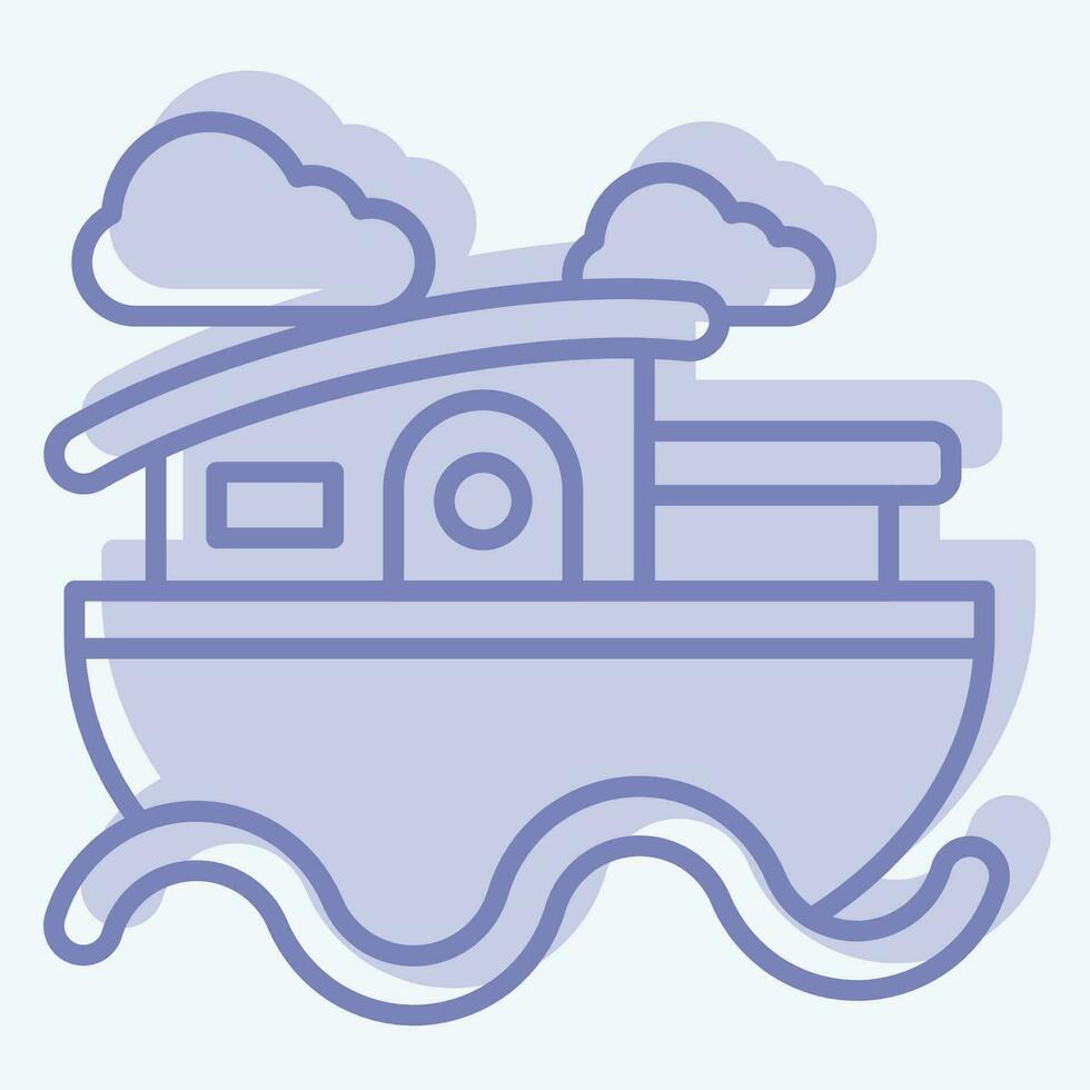 ikon hus båt. relaterad till boende symbol. två tona stil. enkel design redigerbar. enkel illustration vektor