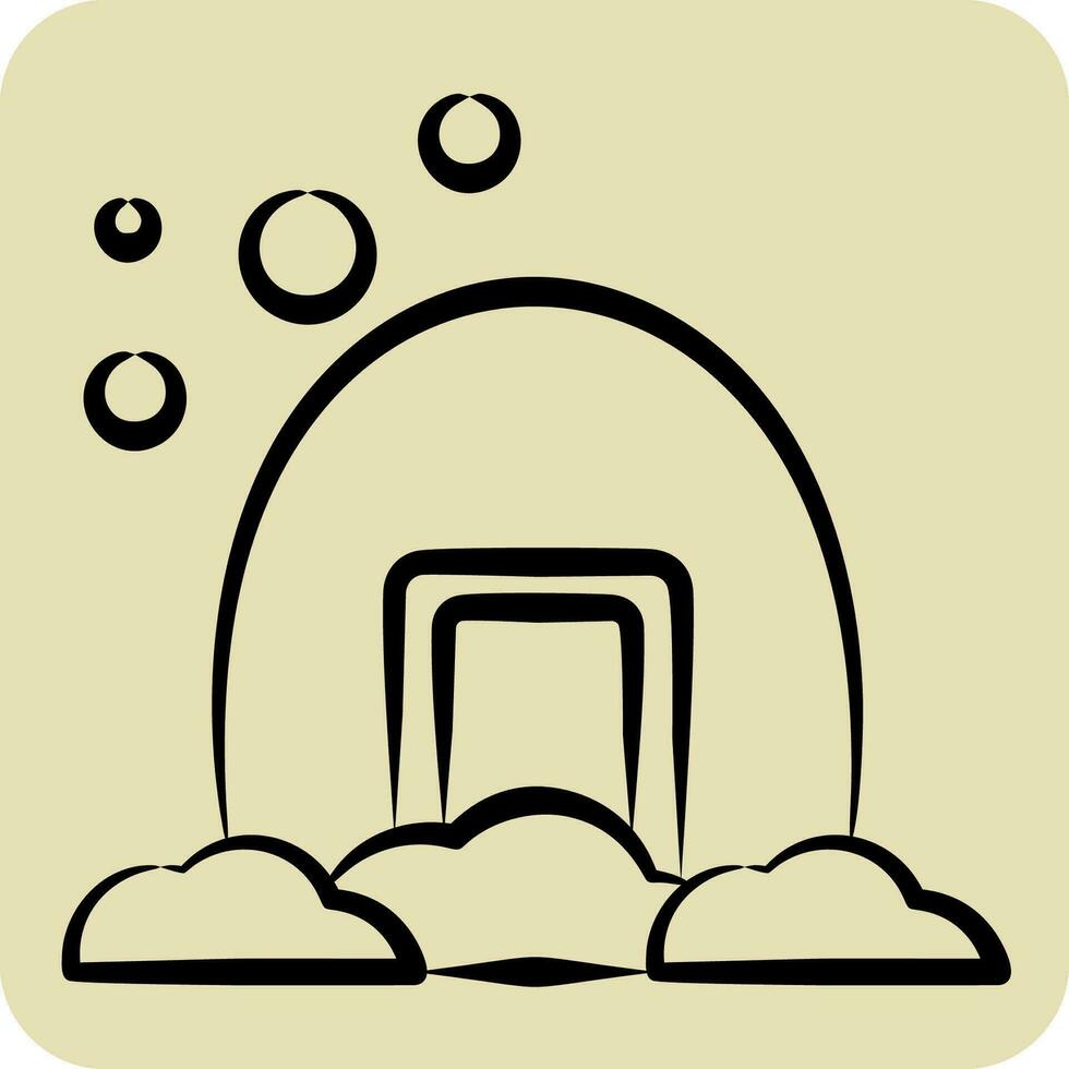 ikon igloo. relaterad till boende symbol. hand dragen stil. enkel design redigerbar. enkel illustration vektor