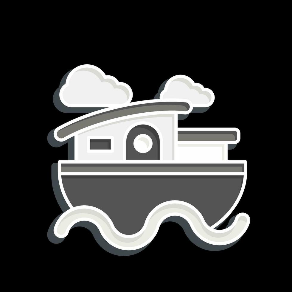 Symbol Haus Boot. verbunden zu Unterkünfte Symbol. glänzend Stil. einfach Design editierbar. einfach Illustration vektor