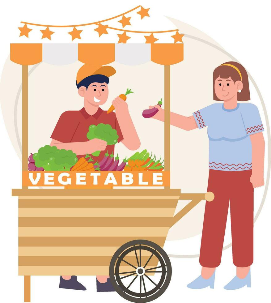 vegetabiliska säljare illustration vektor