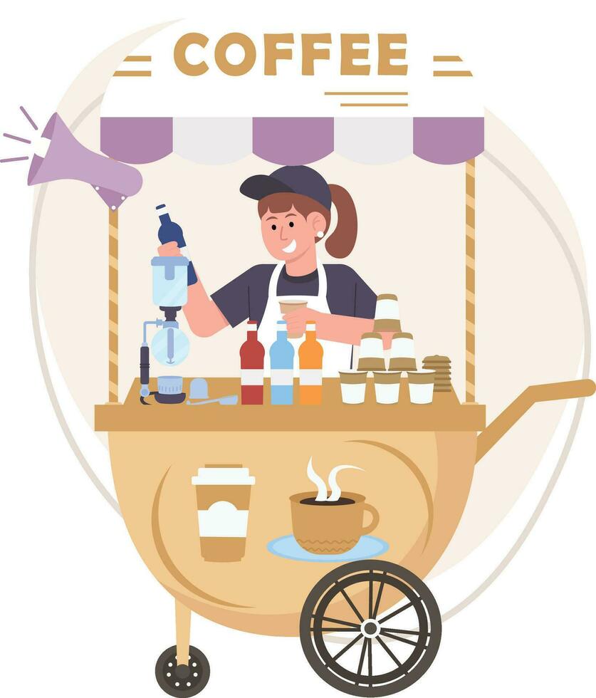 kaffe säljare illustration vektor