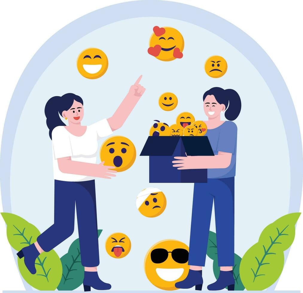 Welt Emoji Tag Illustration vektor