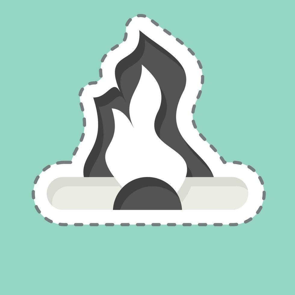 Aufkleber Linie Schnitt Lagerfeuer. verbunden zu prähistorisch Symbol. einfach Design editierbar. einfach Illustration vektor