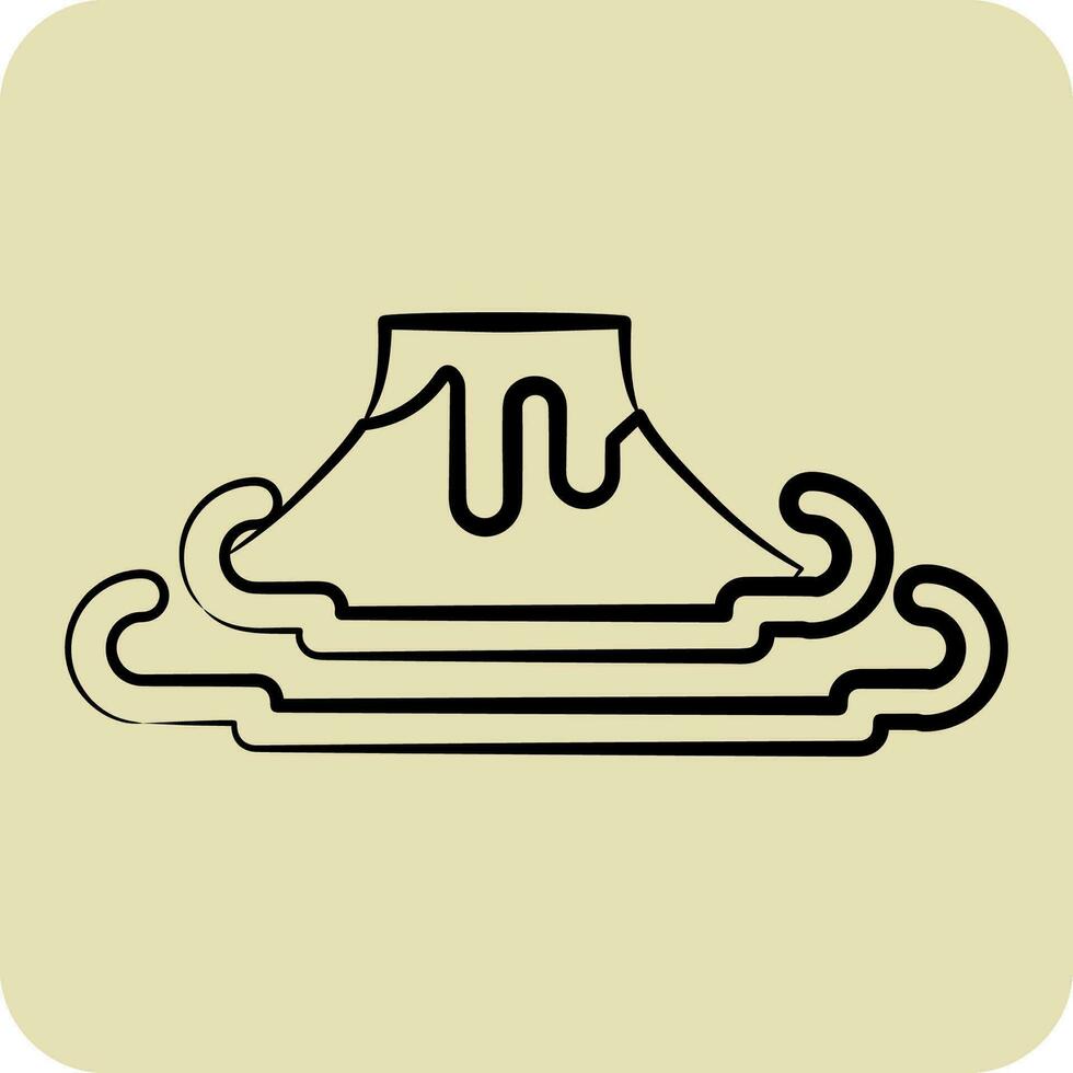 Symbol Vulkan. verbunden zu prähistorisch Symbol. Hand gezeichnet Stil. einfach Design editierbar. einfach Illustration vektor
