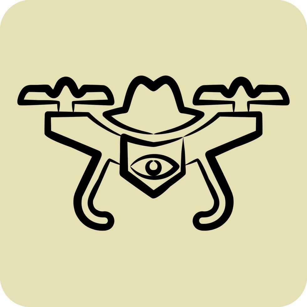 ikon spionera Drönare. relaterad till Drönare symbol. hand dragen stil. enkel design redigerbar. enkel illustration vektor