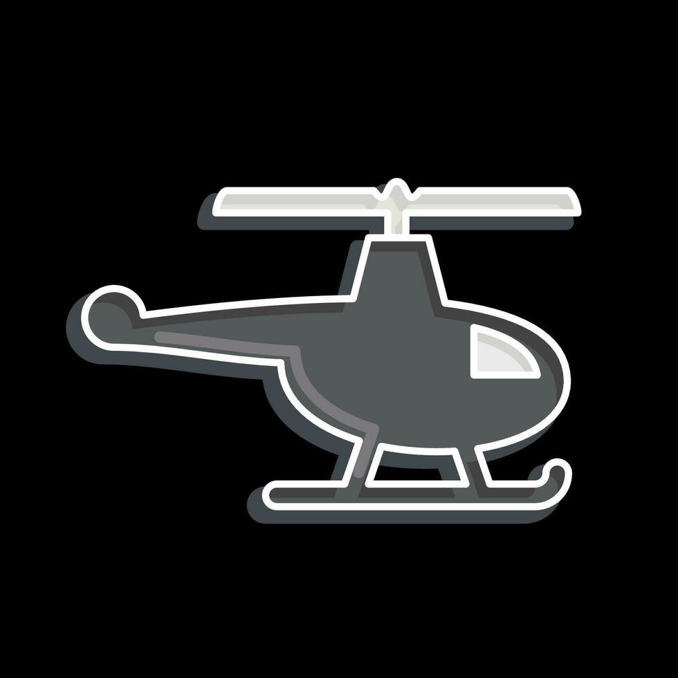 Symbol Hubschrauber. verbunden zu Drohne Symbol. glänzend Stil. einfach Design editierbar. einfach Illustration vektor