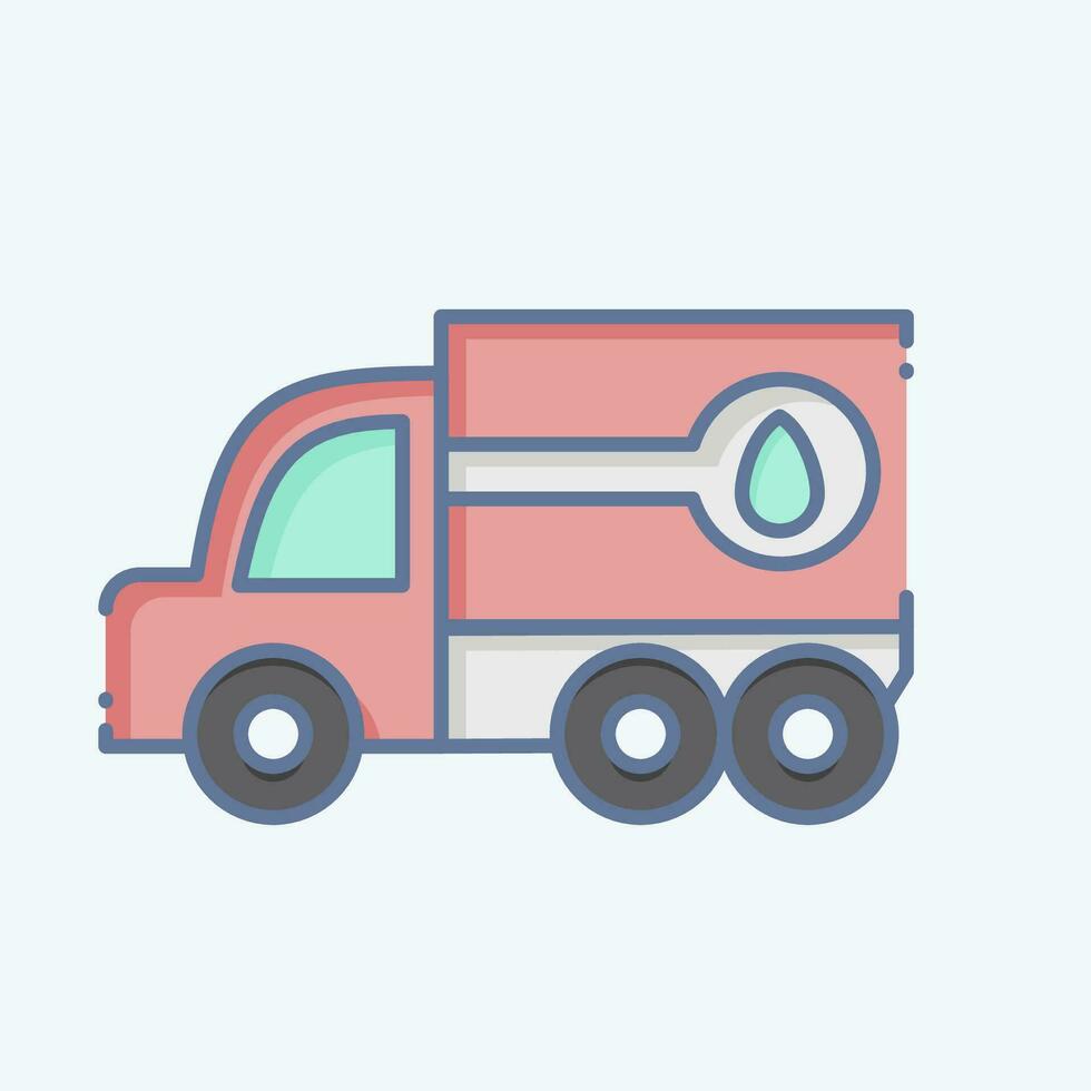 ikon bränsle lastbil. relaterad till konstruktion fordon symbol. klotter stil. enkel design redigerbar. enkel illustration vektor