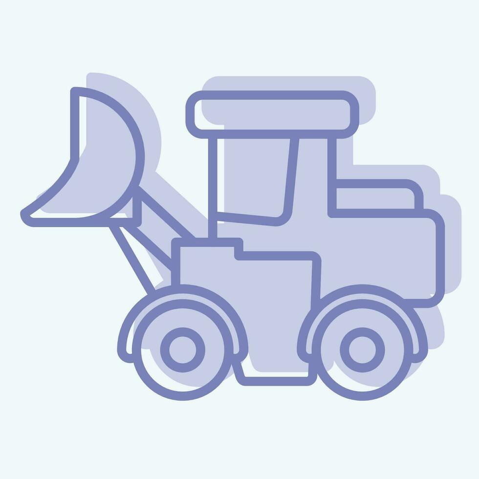 ikon lastare lastbil. relaterad till konstruktion fordon symbol. två tona stil. enkel design redigerbar. enkel illustration vektor