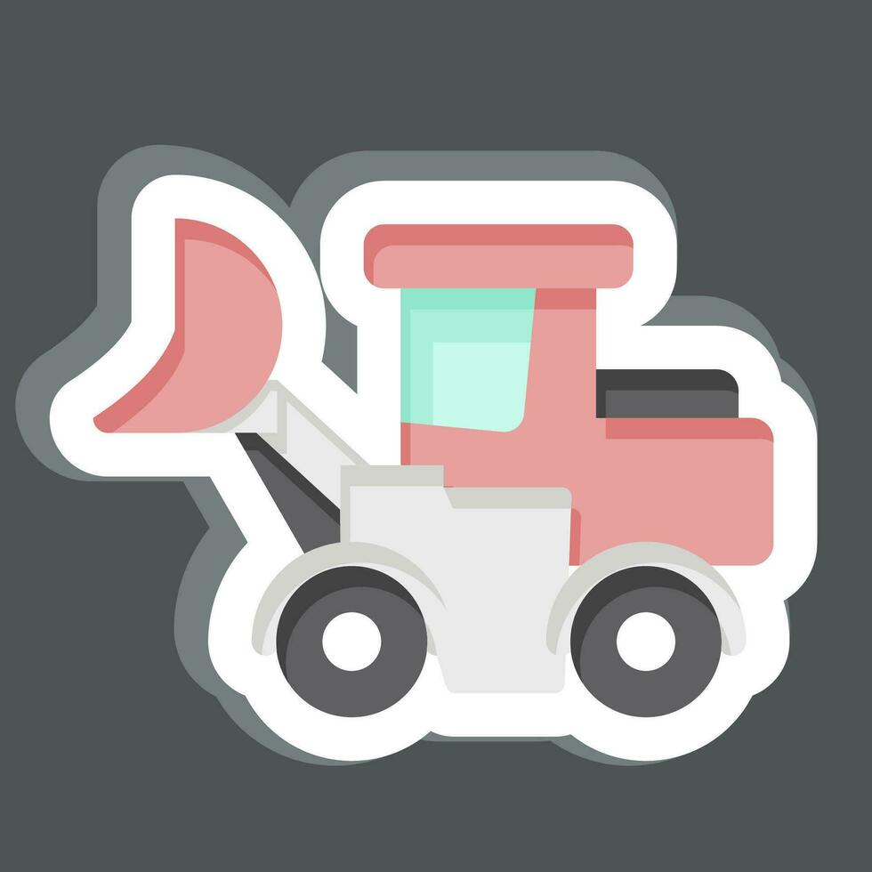 Aufkleber Lader LKW. verbunden zu Konstruktion Fahrzeuge Symbol. einfach Design editierbar. einfach Illustration vektor