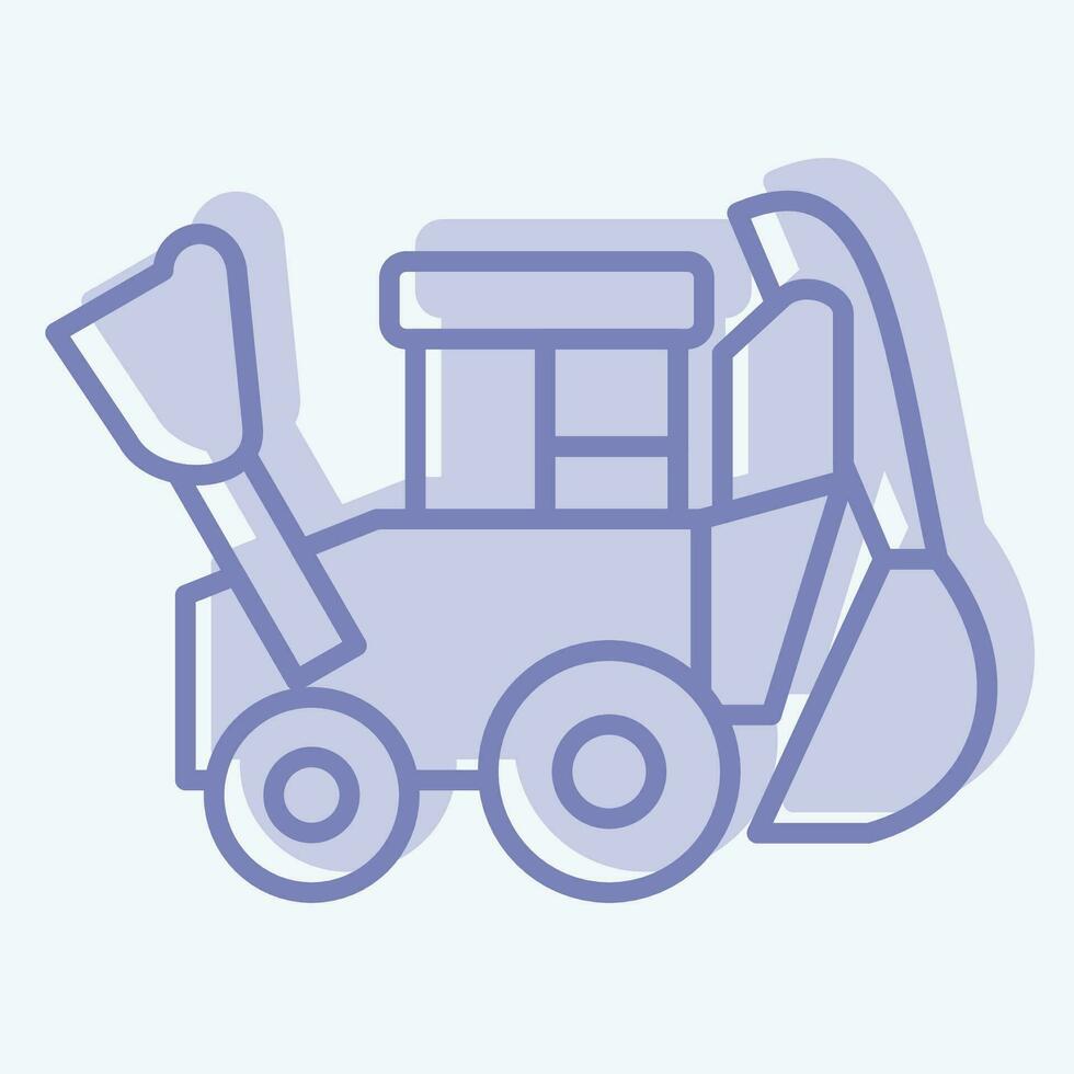 Symbol Bagger. verbunden zu Konstruktion Fahrzeuge Symbol. zwei Ton Stil. einfach Design editierbar. einfach Illustration vektor