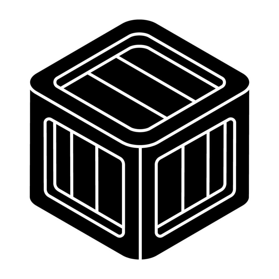 ein einzigartig Design Symbol von hölzern Box vektor