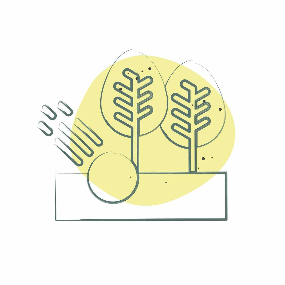 ikon skog. relaterad till golf symbol. Färg fläck stil. enkel design redigerbar. enkel illustration vektor