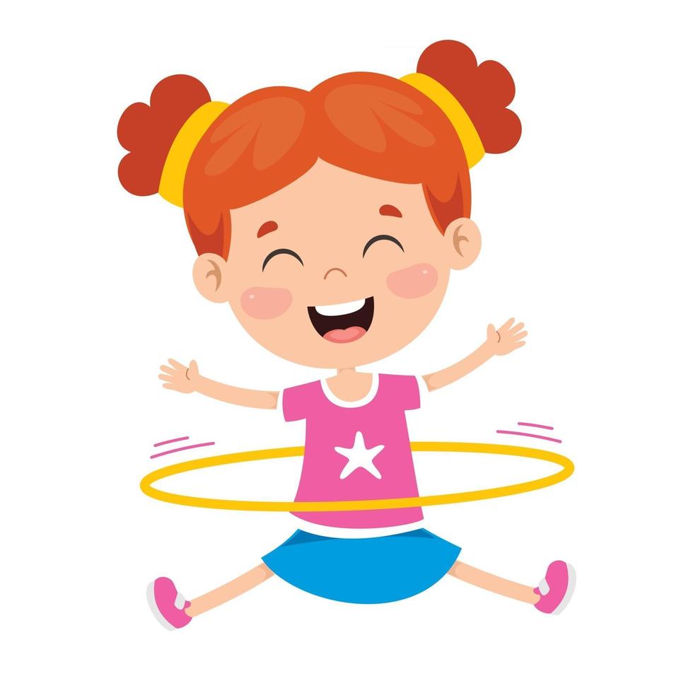 glückliches Kind macht Gymnastikübungen vektor
