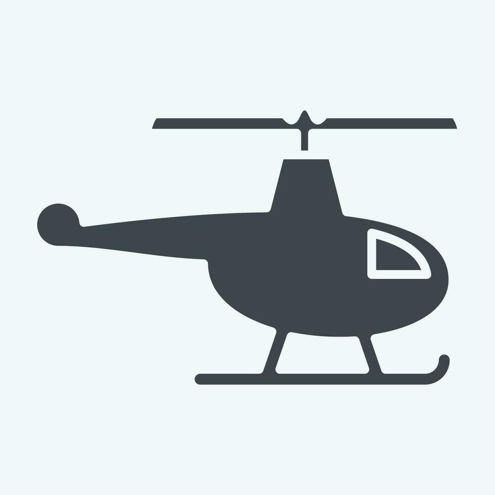 ikon helikopter. relaterad till Drönare symbol. glyf stil. enkel design redigerbar. enkel illustration vektor
