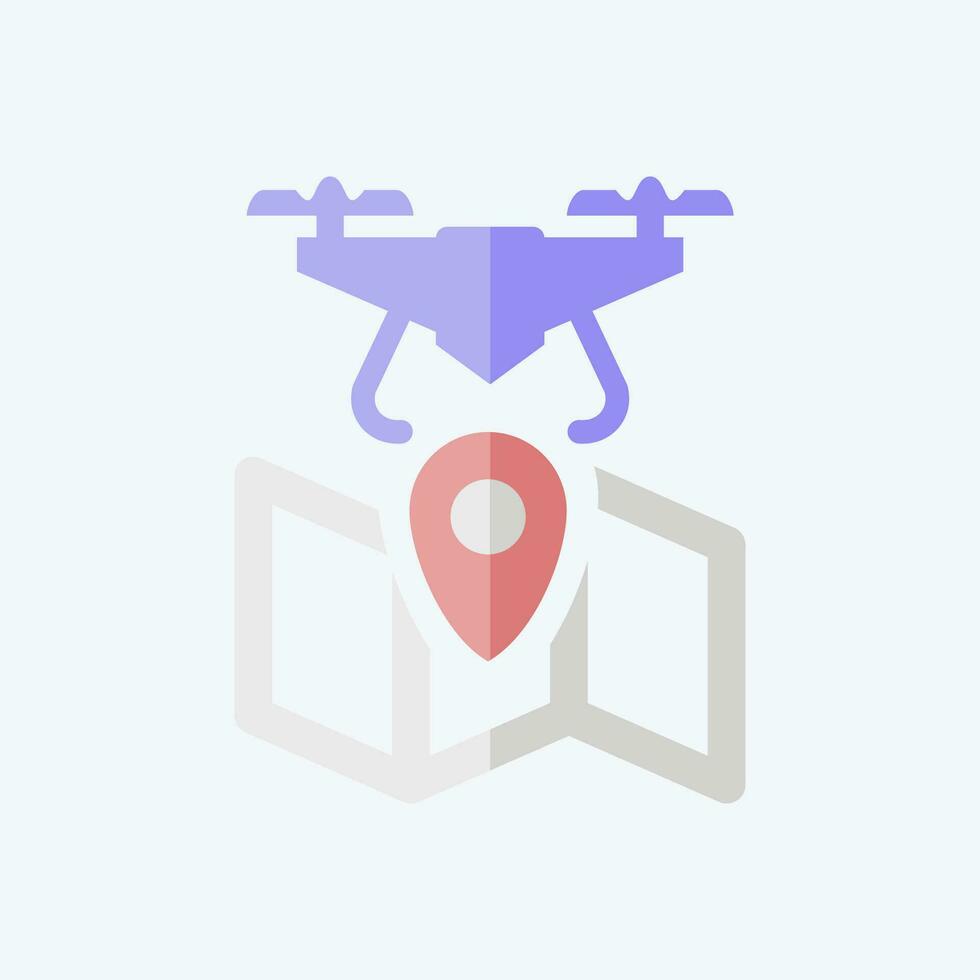 Symbol Navigation. verbunden zu Drohne Symbol. eben Stil. einfach Design editierbar. einfach Illustration vektor