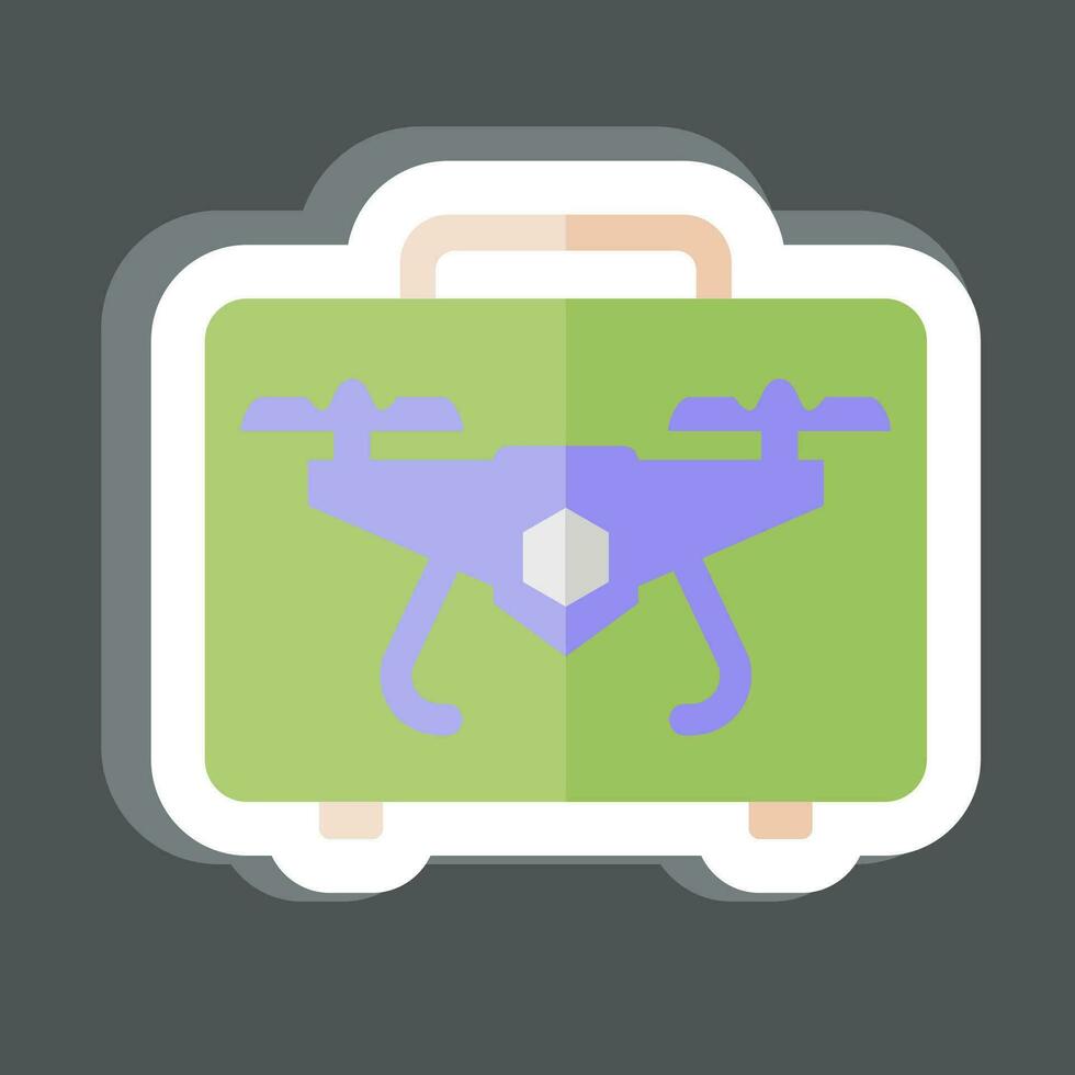Aufkleber Drohne Fall. verbunden zu Drohne Symbol. einfach Design editierbar. einfach Illustration vektor