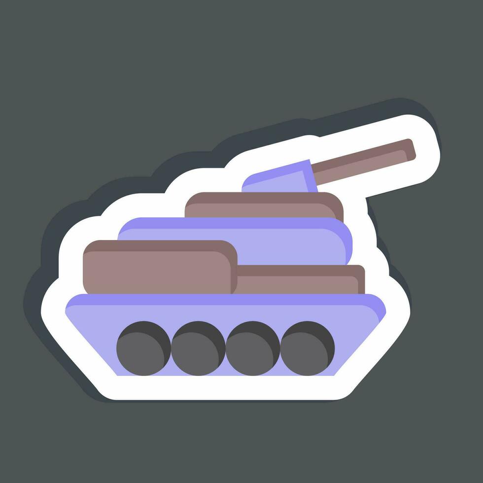 klistermärke tank. relaterad till militär symbol. enkel design redigerbar. enkel illustration vektor