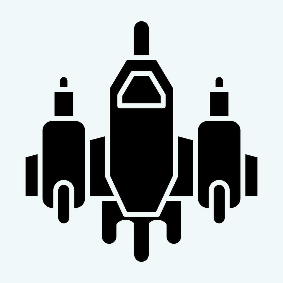 Symbol Flugzeug. verbunden zu Militär- Symbol. Glyphe Stil. einfach Design editierbar. einfach Illustration vektor