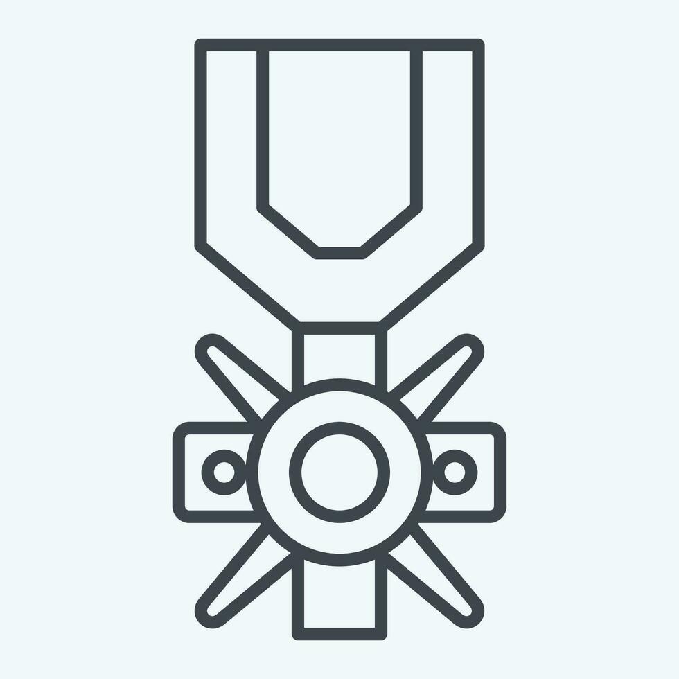 ikon tapperhet medalj. relaterad till militär symbol. linje stil. enkel design redigerbar. enkel illustration vektor