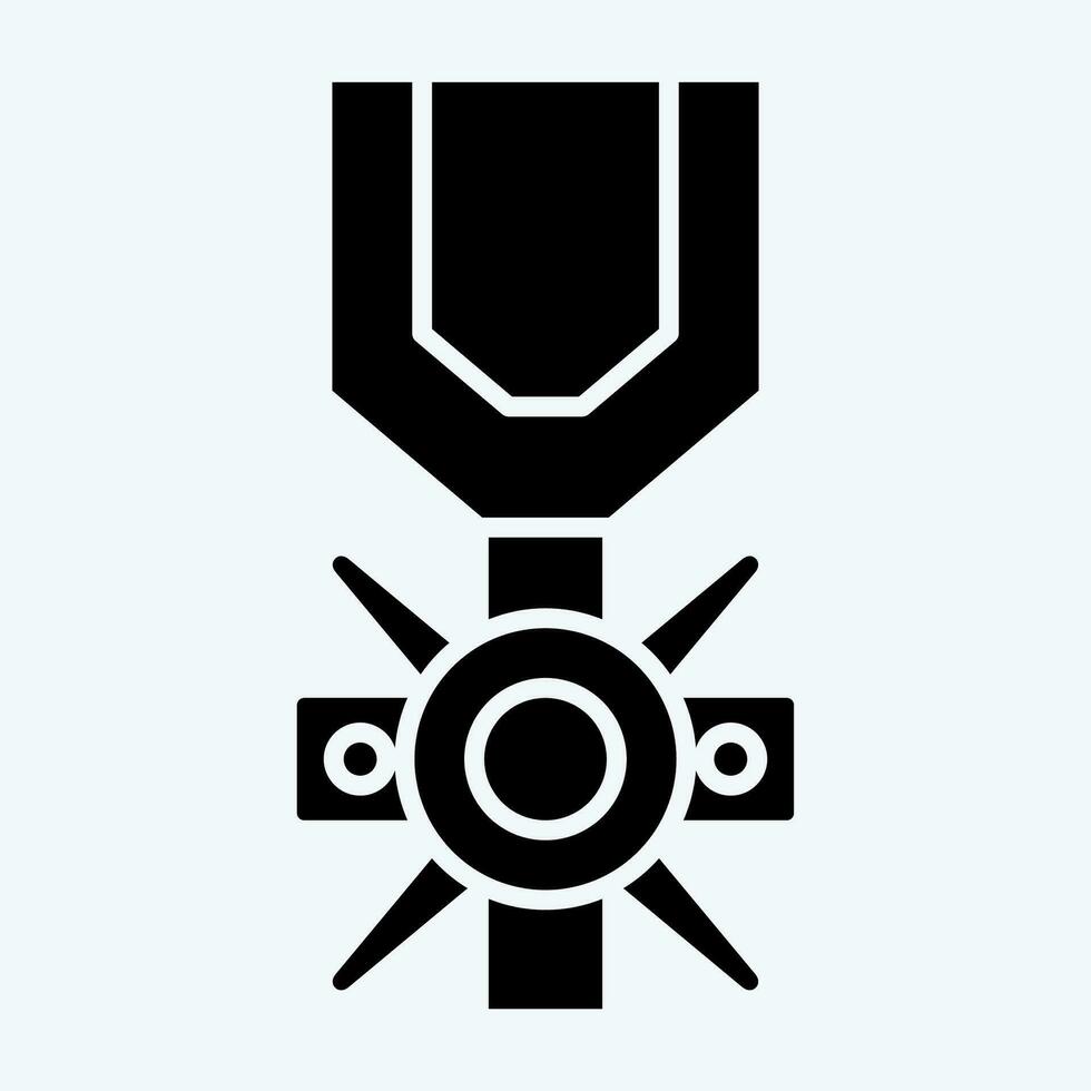 Symbol Tapferkeit Medaille. verbunden zu Militär- Symbol. Glyphe Stil. einfach Design editierbar. einfach Illustration vektor