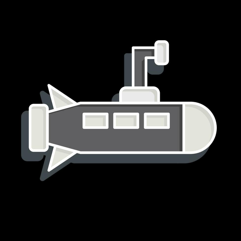 ikon u-båt. relaterad till militär symbol. glansig stil. enkel design redigerbar. enkel illustration vektor