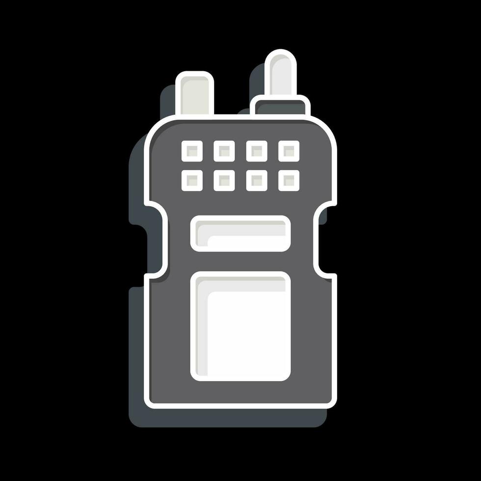 Symbol Walkie Talkie. verbunden zu Militär- Symbol. glänzend Stil. einfach Design editierbar. einfach Illustration vektor