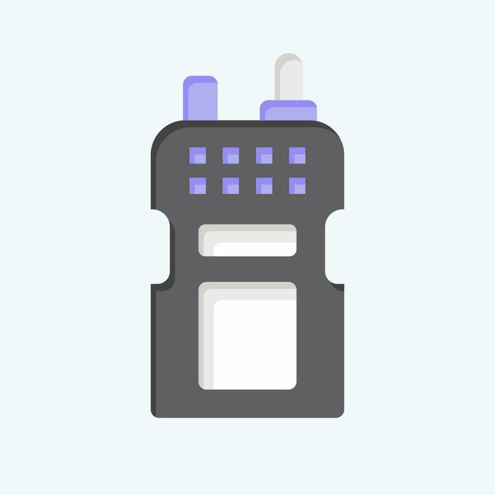 ikon walkie talkie. relaterad till militär symbol. platt stil. enkel design redigerbar. enkel illustration vektor