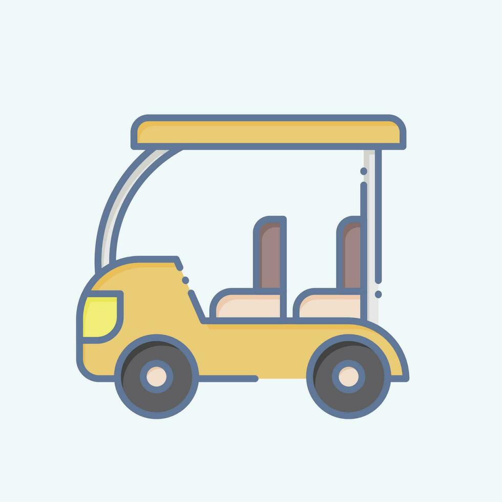 ikon golf vagn. relaterad till golf symbol. klotter stil. enkel design redigerbar. enkel illustration vektor