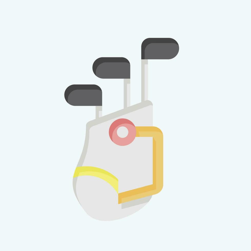Symbol Golf Tasche. verbunden zu Golf Symbol. eben Stil. einfach Design editierbar. einfach Illustration vektor
