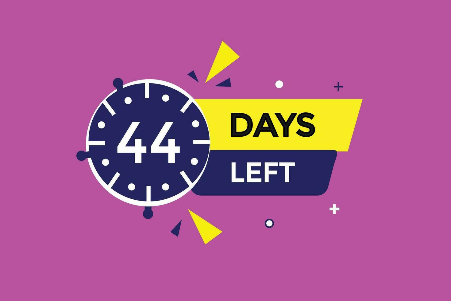 44 Tage links Countdown Vorlage,44 Tag Countdown links Banner Etikette Taste eps 44 vektor