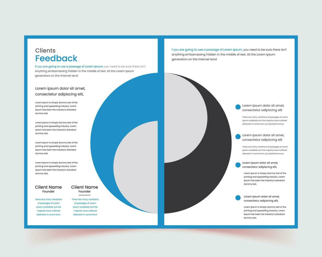 broschyr kreativ design, multipurpose mall med omslag, företag profil, flygblad, tillbaka och inuti sidor, trendig minimalistisk platt design, vertikal a4 formatera vektor